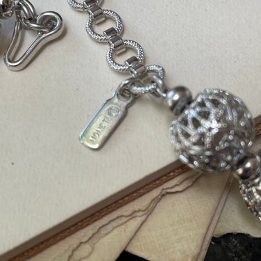 Monet Silver Filgree Ball Necklace Jewelry Bloomers and Frocks